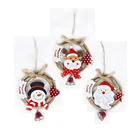 Christmas decoration Ornaments santa reindeer snowman Wood Christmas Tree Hanging Ornaments
