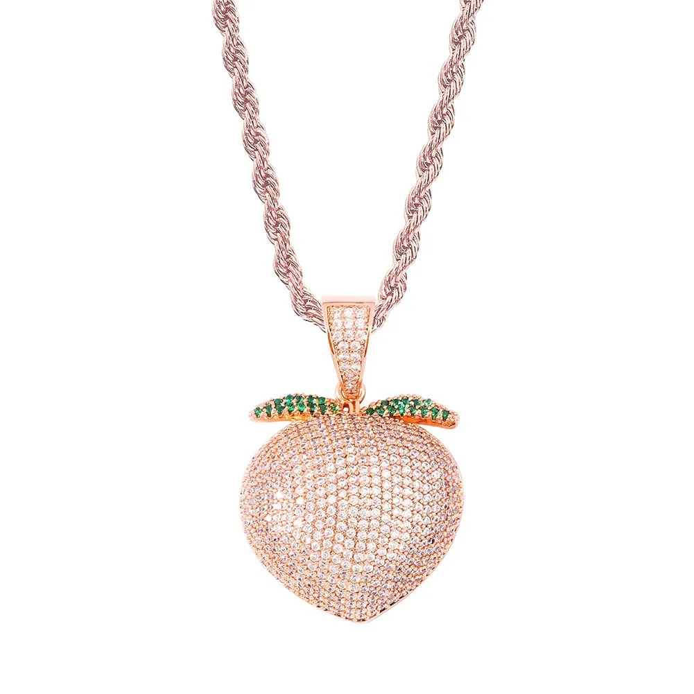 New Bling bling cute colored peach hip-hop pendant full of CZ hipster necklace accessories
New Bling bling cute colored peach hip-hop pendant full of CZ hipster necklace accessories
