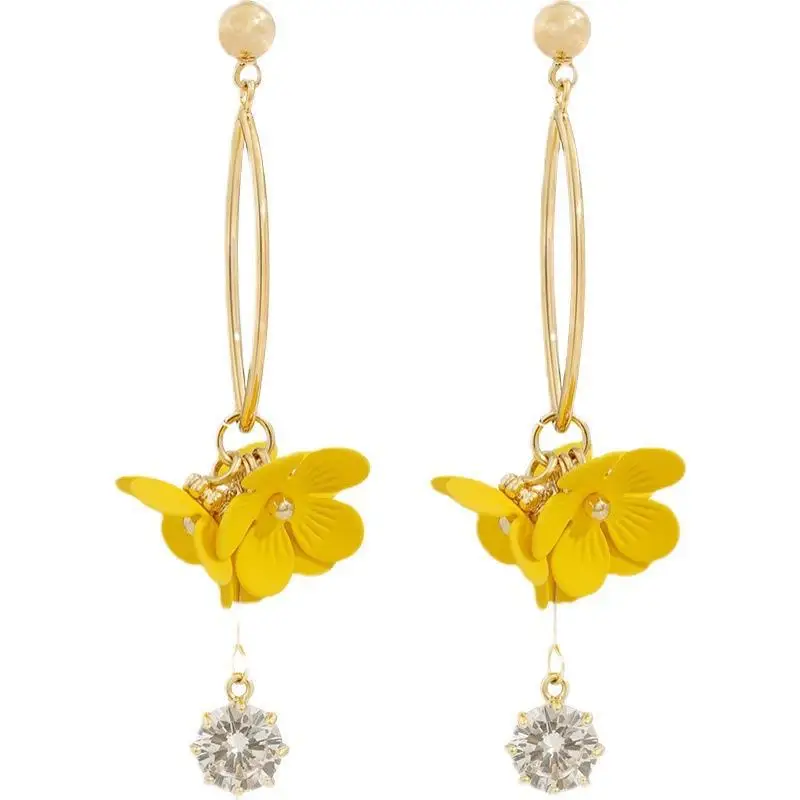 Long Tassel Yellow Flower Zircon Drop Earrings New Arrival Women Trendy Earring Jewelry Daily Wearing Party Gift
Long Tassel Yellow Flower Zircon Drop Earrings New Arrival Women Trendy Earring Jewelry Daily Wearing Party Gift