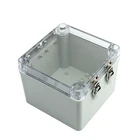 Outdoor IP67 plastic clear waterproof electrical control box with metal hinged cover