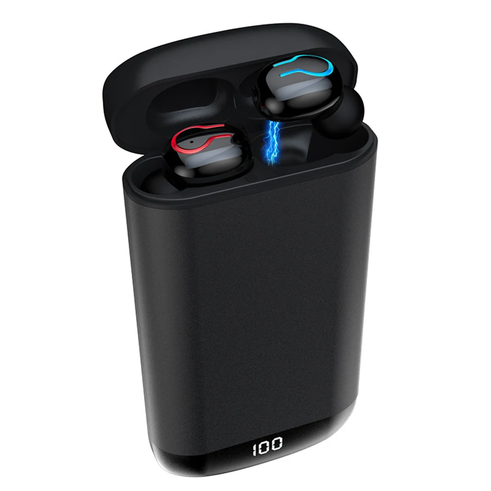 Q66 TWS Bluetooth 5.0 Headphones 6000mAh Charging Box LED Display Stereo Wireless Earphones With Power Bank Features For phone - ANKUX.COM