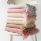 Newest design thick high quality plaid infinity 100% cashmere women scarf