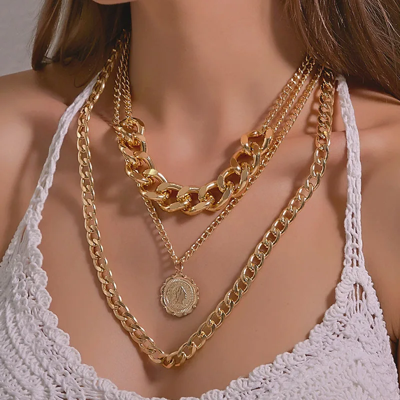 Sailing Jewelry Hip Hop Punk Portrait Coin Choker Necklace Curb Chain Necklace Multilayer Portrait Coin Necklace
Sailing Jewelry Hip Hop Punk Portrait Coin Choker Necklace Curb Chain Necklace Multilayer Portrait Coin Necklace
