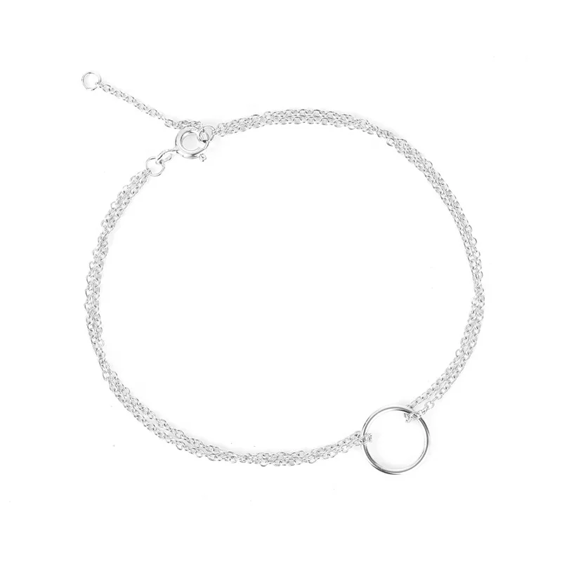 L242 White gold plated 925 silver circle Adjustable bracelet by Moyu, Rhoduim/white gold plated
L242 White gold plated 925 silver circle Adjustable bracelet by Moyu, Rhoduim/white gold plated