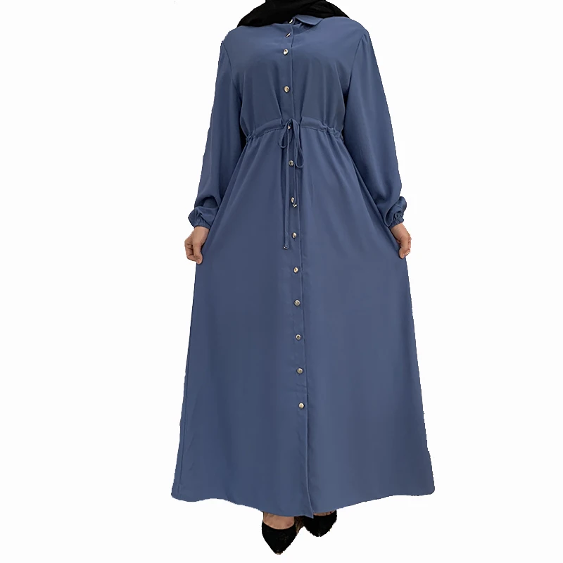 Long Sleeve Waist Loose Dress New fashion turkey abaya Solid Color Button Islamic long dresses women muslim
Long Sleeve Waist Loose Dress New fashion turkey abaya Solid Color Button Islamic long dresses women muslim