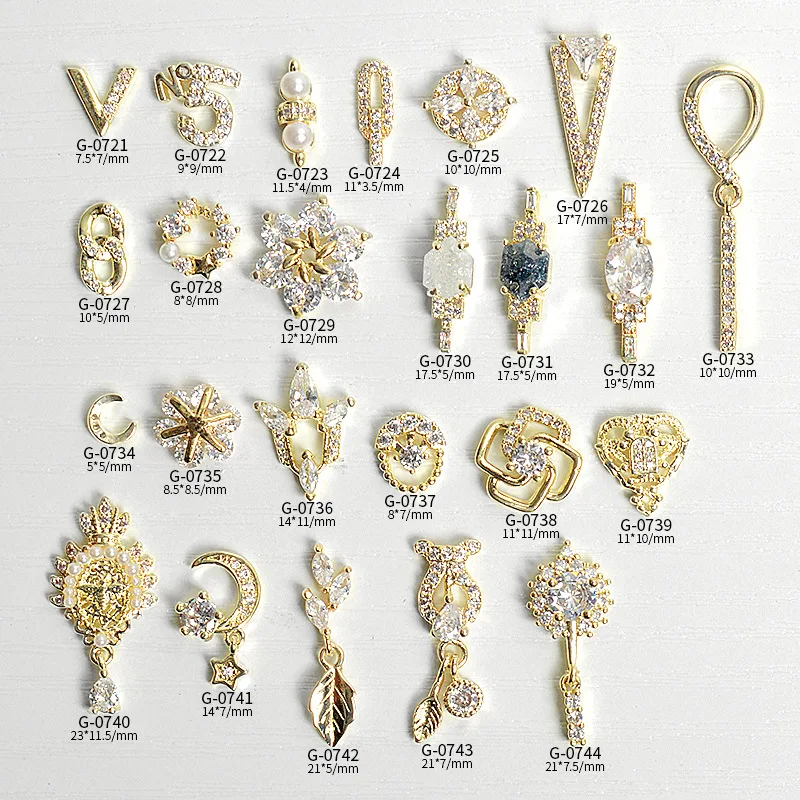Luxury Nail Charms AAA Zircon Letter V Number Leaves Hollow Out Moon Pearl Nail Sticker Women Beauty Finger Nail Jewelry, Colorful
Luxury Nail Charms AAA Zircon Letter V Number Leaves Hollow Out Moon Pearl Nail Sticker Women Beauty Finger Nail Jewelry, Colorful
