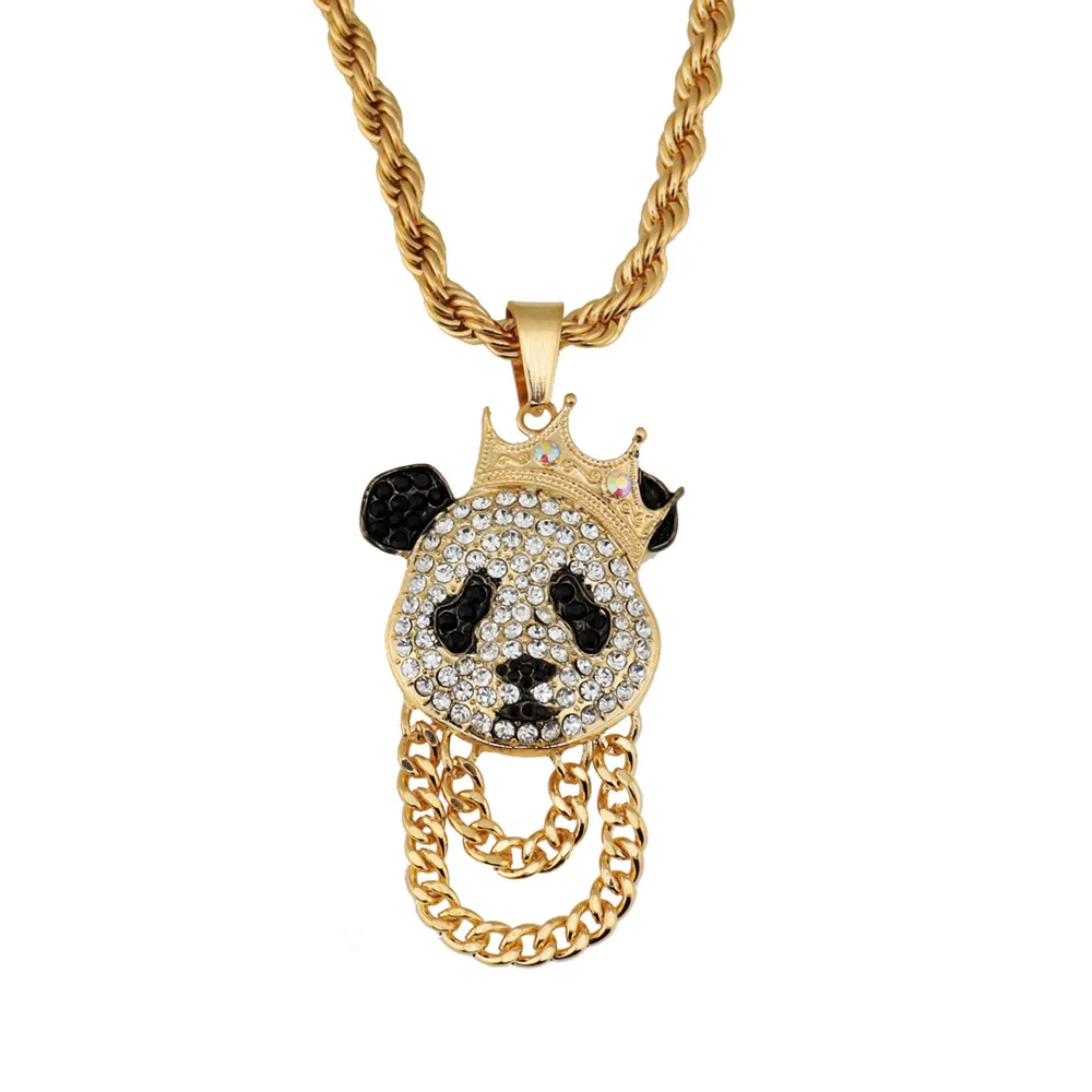 Hot Selling Diamond Hip Hop Panda Pendants men gold iced trends hip hop jewelry necklace
Hot Selling Diamond Hip Hop Panda Pendants men gold iced trends hip hop jewelry necklace