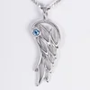 Angel Wing Pendant with a fine round genuine garnet, the January birthstone necklace for gift