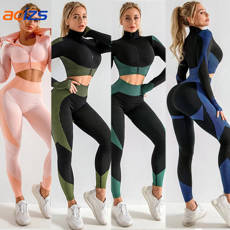 Gym Sports Tight Long Sleeve Suit Fitness Yoga Wear Seamless Sportswear Work Out Clothing Set for Women Print Pattern 2pcs
Gym Sports Tight Long Sleeve Suit Fitness Yoga Wear Seamless Sportswear Work Out Clothing Set for Women Print Pattern 2pcs
