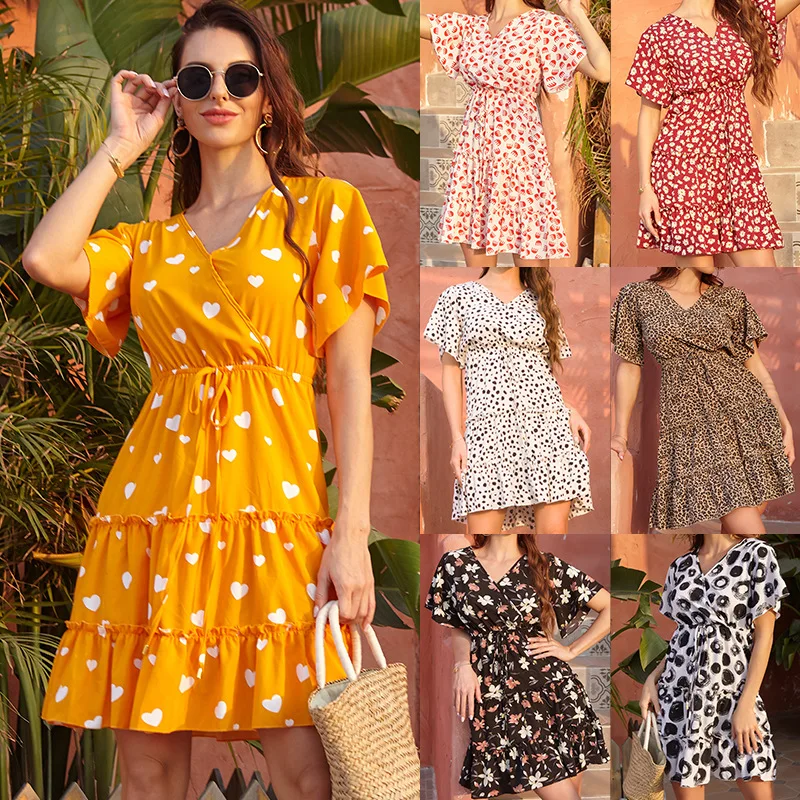 Sweet Ladies Bohemia Floral Print Knee Length Dress Summer Short Sleeve Casual Chiffon Dresses For Women, Customized color
Sweet Ladies Bohemia Floral Print Knee Length Dress Summer Short Sleeve Casual Chiffon Dresses For Women, Customized color