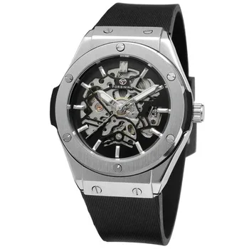 

Popular Brand Forsining 389 Men Vintage Luxury Silicone Belt Self-winding Full Automatic Mechanical Skeleton Wrist Watches