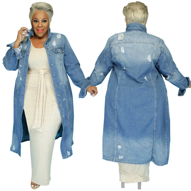 large women's clothing autumn and winter new hole casual cowboy coat trend Plus size clothing chaquetas
large women's clothing autumn and winter new hole casual cowboy coat trend Plus size clothing chaquetas