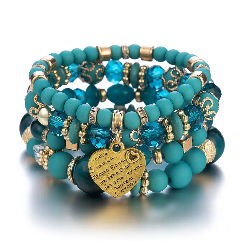 Luxury Boho Mens Love Stretch Glass Beaded Bracelets Handmade Wholesale Crystal Heart Charm Unisex Bracelets Set For Women
Luxury Boho Mens Love Stretch Glass Beaded Bracelets Handmade Wholesale Crystal Heart Charm Unisex Bracelets Set For Women