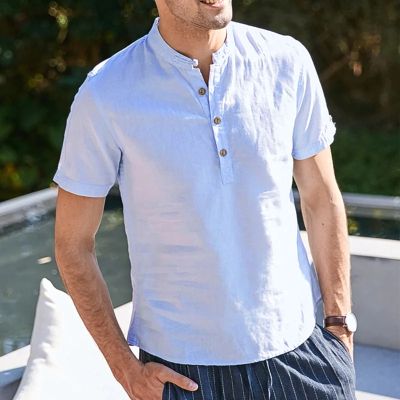 2021 Hot Sale Solid Color Flax Linen Fabric Stand-up Collar Short Sleeve Outdoor Men's Formal Gentleman Jack Shirt
2021 Hot Sale Solid Color Flax Linen Fabric Stand-up Collar Short Sleeve Outdoor Men's Formal Gentleman Jack Shirt
