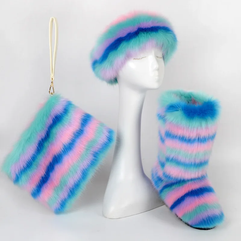 Factory Direct Wholesale Furry Snow Boots With Matched Rainbow Colorful Purse Handbag Purse Set for Girls, 24 colors
Factory Direct Wholesale Furry Snow Boots With Matched Rainbow Colorful Purse Handbag Purse Set for Girls, 24 colors