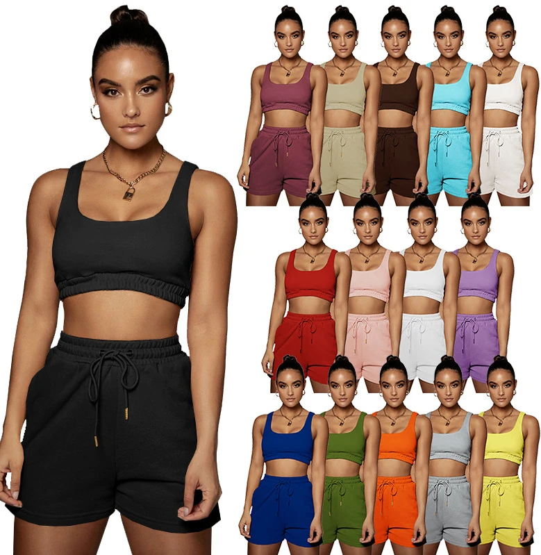 Leisure suit 2 pcs track suit outfits shorts set women 2021 summer new crop vest two pieces jogger fitness yoga short sets
Leisure suit 2 pcs track suit outfits shorts set women 2021 summer new crop vest two pieces jogger fitness yoga short sets