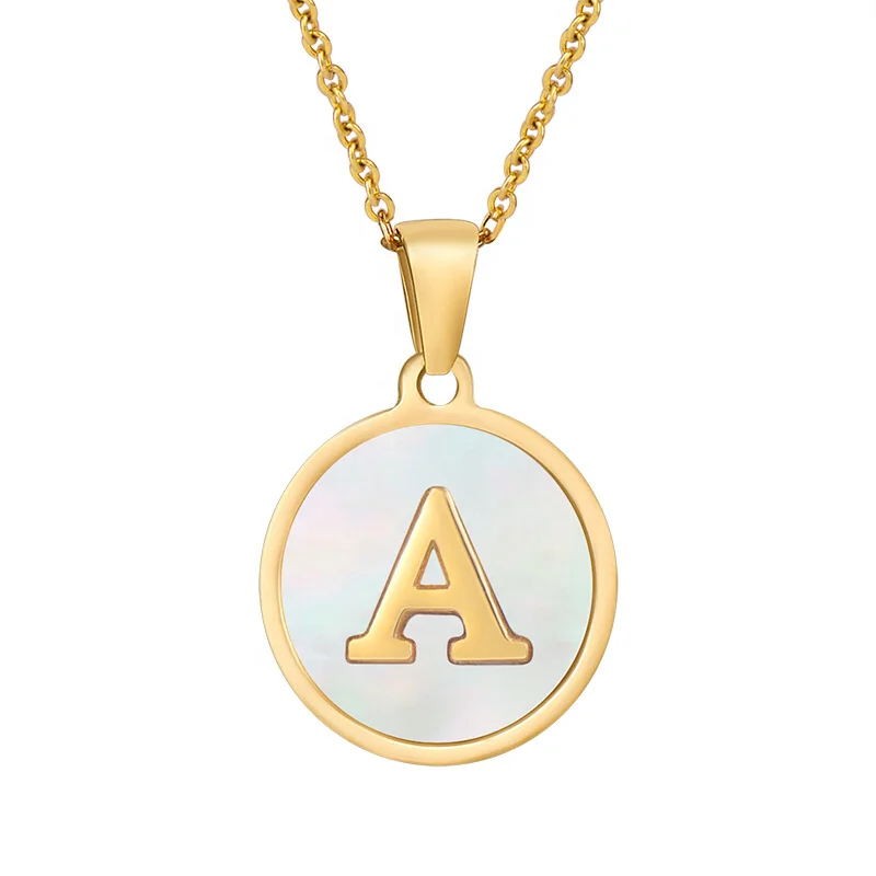 2021 golden 26 letter necklace initial letter shell pendant necklace fashion stainless steel chain necklace lady jewelry gift, Gold color
2021 golden 26 letter necklace initial letter shell pendant necklace fashion stainless steel chain necklace lady jewelry gift, Gold color