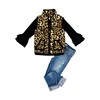 Wholesale Children Boutique Clothing Sleeveless Leopard Kids Jackets Baby Girls Jackets with pockets