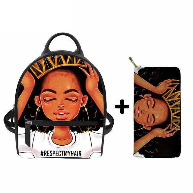 Afro Black Girl Magic Pu Backpack African American Women with Crown Queen Mini Rucksack Backpack Bag Set for Travel Shopping, Customized color
Afro Black Girl Magic Pu Backpack African American Women with Crown Queen Mini Rucksack Backpack Bag Set for Travel Shopping, Customized color