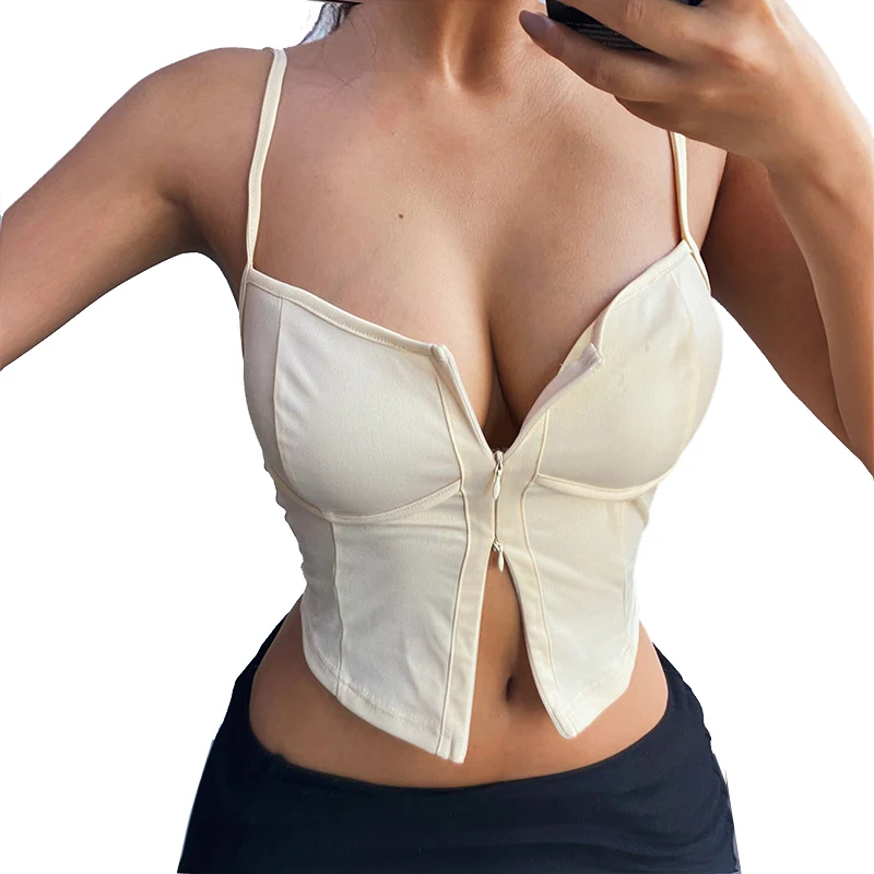 2021 new women tank top sexy zip down slim fit cropped tank tops cotton summer sexy spaghetti strap top
2021 new women tank top sexy zip down slim fit cropped tank tops cotton summer sexy spaghetti strap top