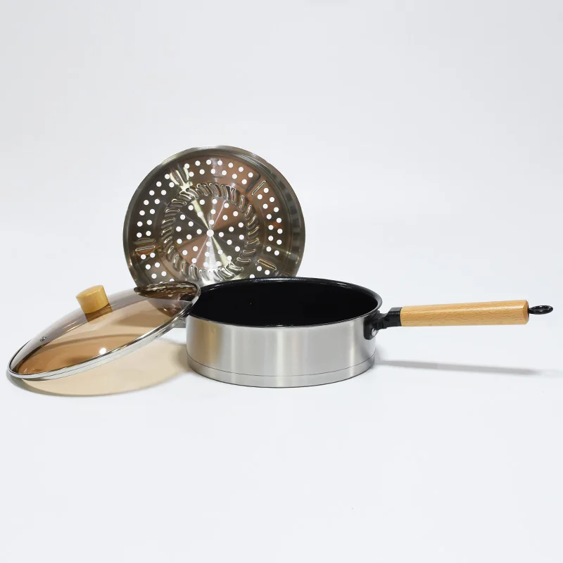 Amazon new products double layer stainless steel frying pan A non stick frying pan with steamer, Stainless steel color
Amazon new products double layer stainless steel frying pan A non stick frying pan with steamer, Stainless steel color