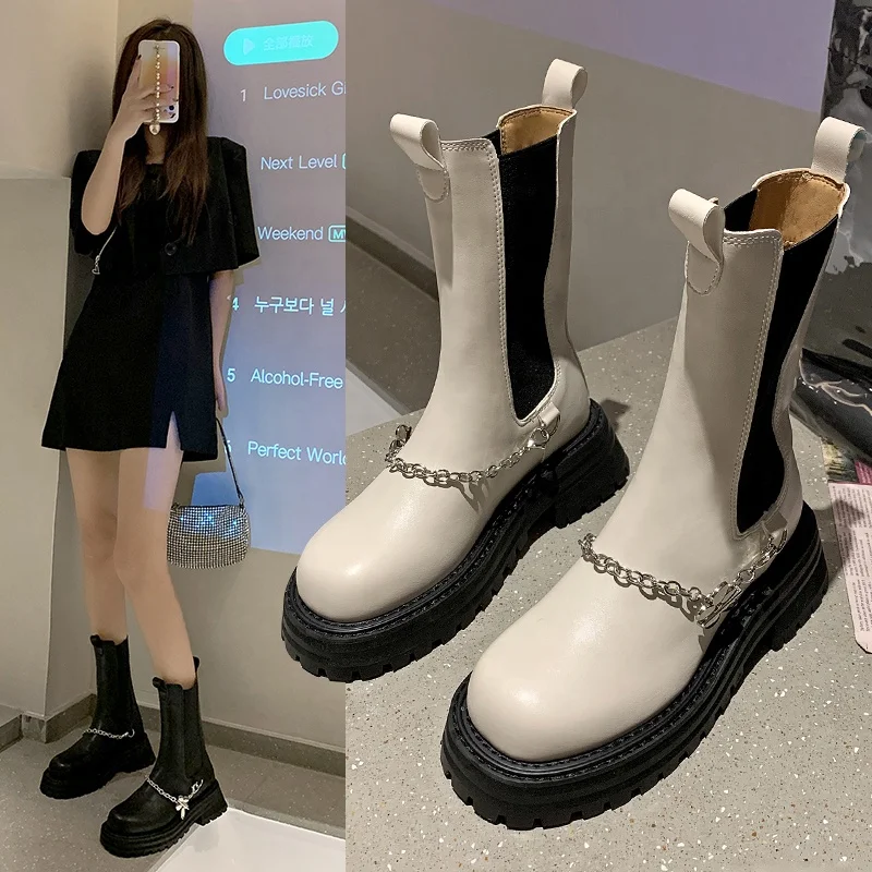 women's platform boots winter shoes women new trends botines de mujer casual shoes fashion ladies boots 2021, Black,white
women's platform boots winter shoes women new trends botines de mujer casual shoes fashion ladies boots 2021, Black,white