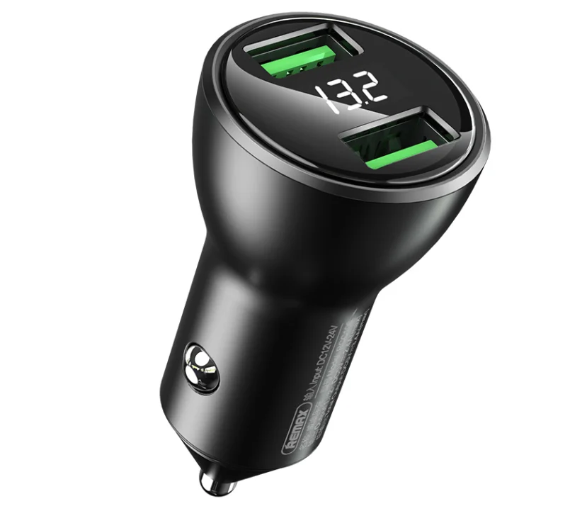 Remax RCC-106 Automotive voltage metal body charging protection 2 Ports Usb Phone Display 18W Fast Car Charger
Remax RCC-106 Automotive voltage metal body charging protection 2 Ports Usb Phone Display 18W Fast Car Charger