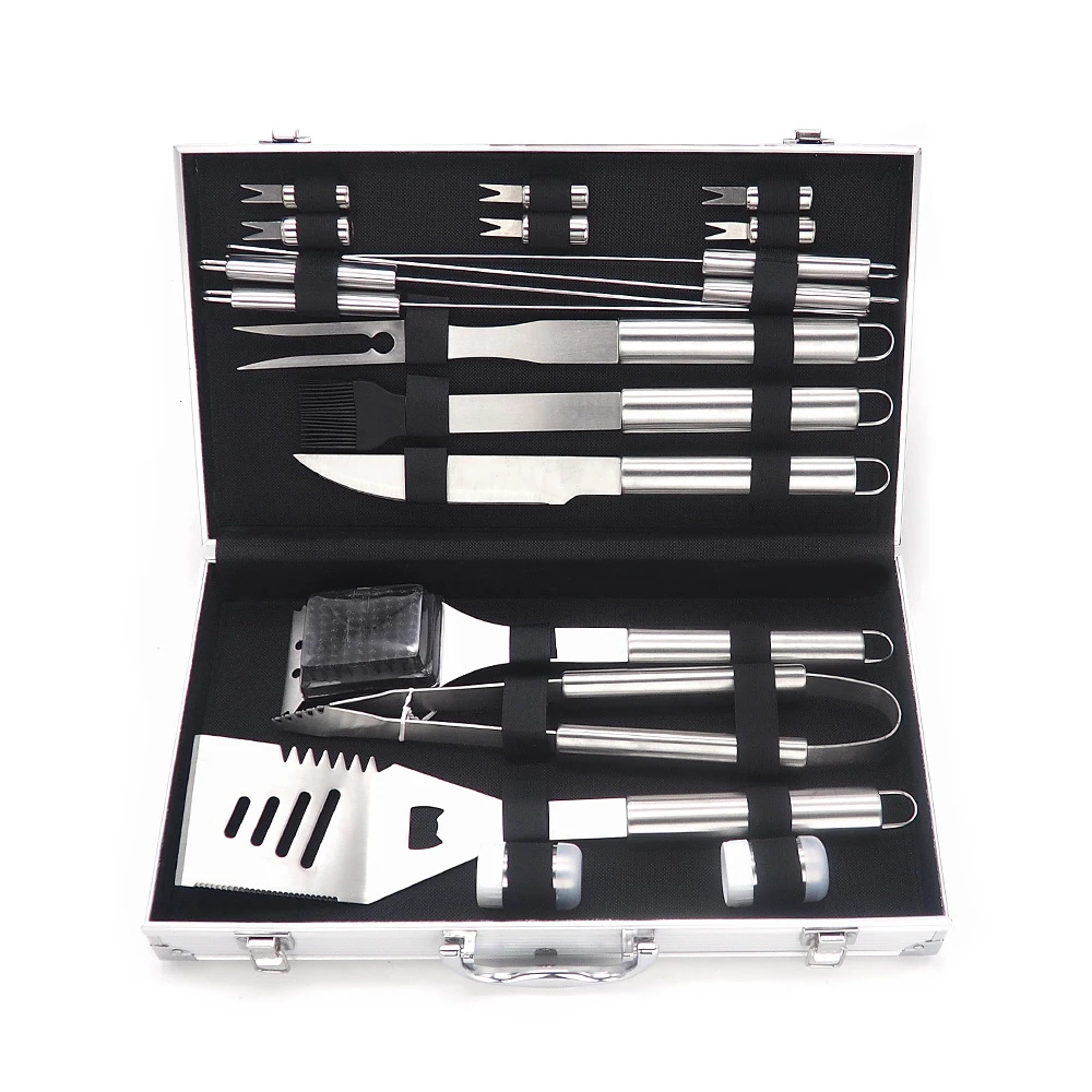 19PCS High quality multifunction portable outdoor barbecue fork knife kit set with Aluminum gife box bbq grill tool, Natural color
19PCS High quality multifunction portable outdoor barbecue fork knife kit set with Aluminum gife box bbq grill tool, Natural color