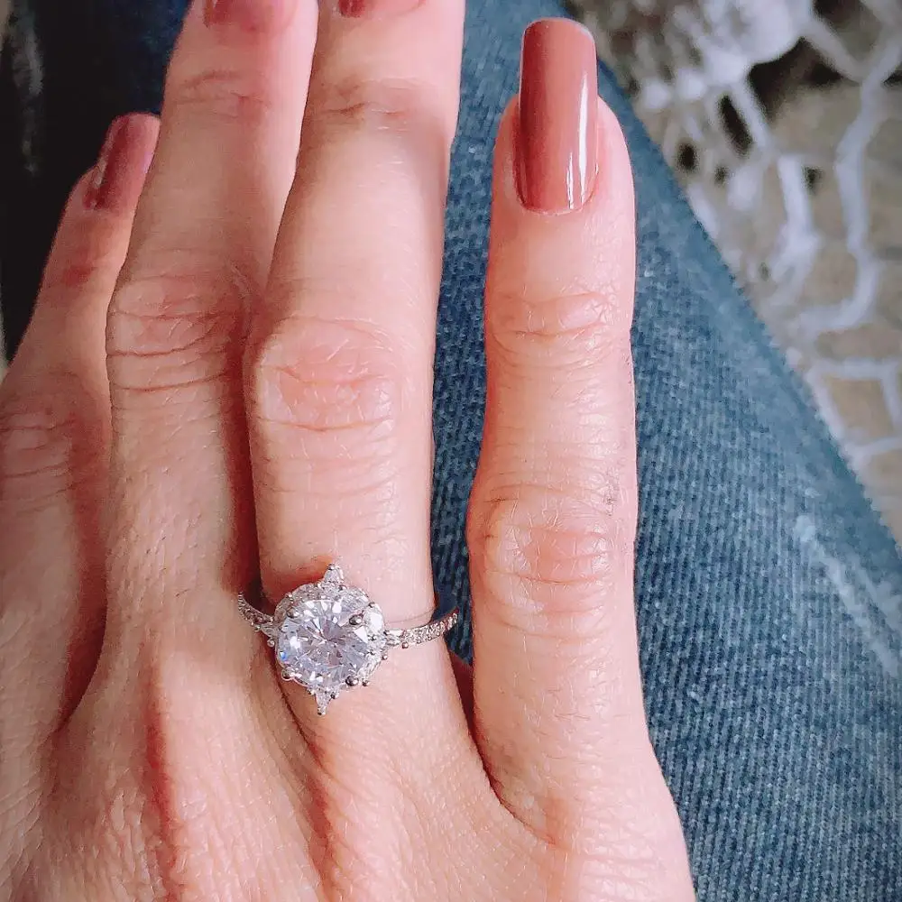 High Quality Beautiful Wedding Rings Promise For Women Round Brilliant Cut Ring Forever Love Girls Female Proposal Ring Jewelry, Picture
High Quality Beautiful Wedding Rings Promise For Women Round Brilliant Cut Ring Forever Love Girls Female Proposal Ring Jewelry, Picture