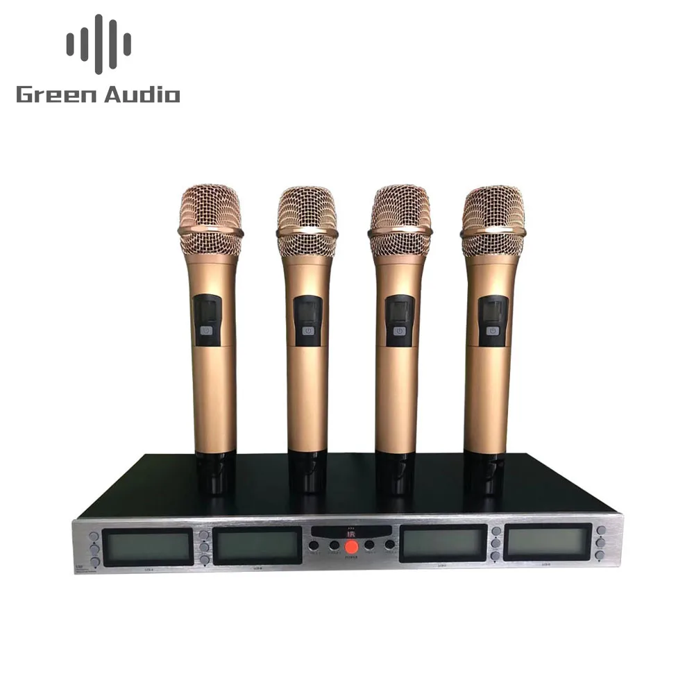 GAW-L200 Professional Four Channel UHF Wireless Microphone handheld microphone headset microphone, Gold
GAW-L200 Professional Four Channel UHF Wireless Microphone handheld microphone headset microphone, Gold