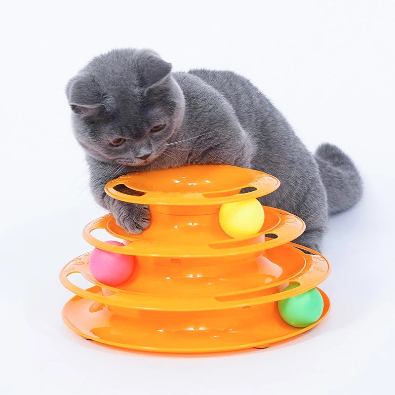 Three Layer Colorful Cat Track Tower Interactive Cat Toy for Active Exercise, Play, Green/orange
Three Layer Colorful Cat Track Tower Interactive Cat Toy for Active Exercise, Play, Green/orange