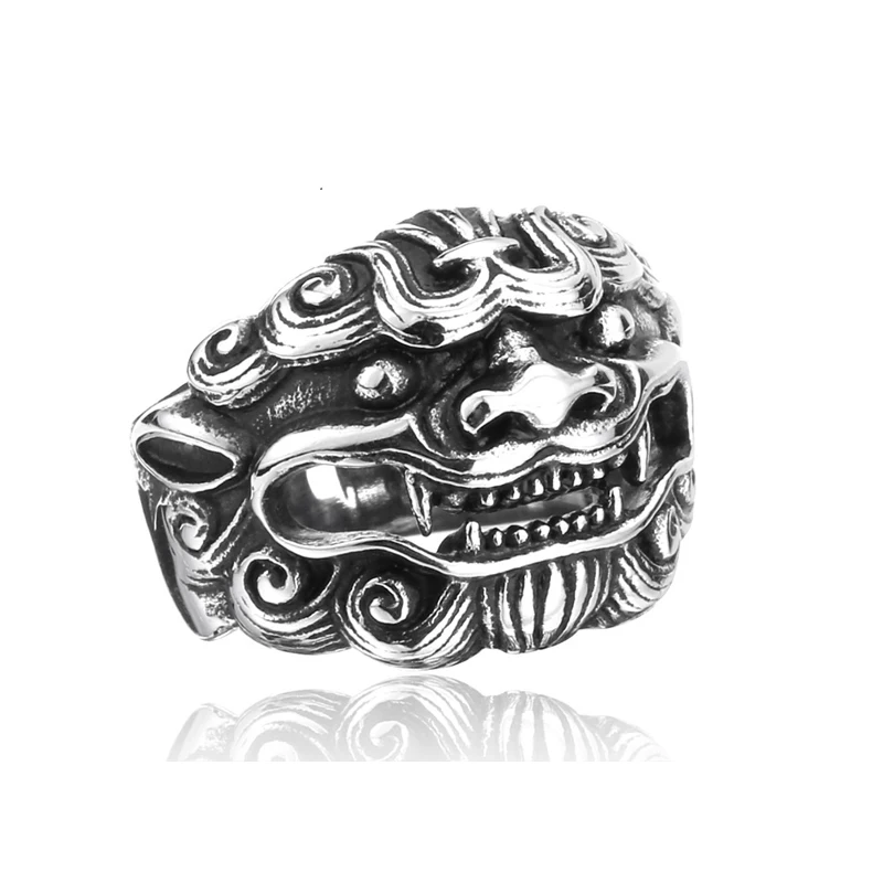 Custom Design Punk Rock Biker Jewelry Stainless Steel Men Qilin Sacred Animal Design Finger Rings for Men Women, Silver
Custom Design Punk Rock Biker Jewelry Stainless Steel Men Qilin Sacred Animal Design Finger Rings for Men Women, Silver