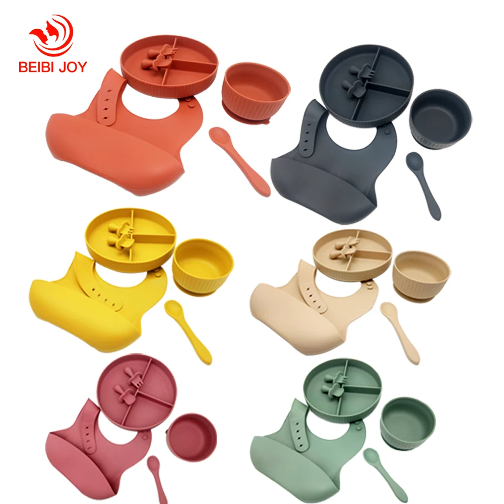 BPA Free Silicone Baby Feeding Set Baby Bib Suction Bowl and Spoon Tableware Set Aid Self Feeding Set
BPA Free Silicone Baby Feeding Set Baby Bib Suction Bowl and Spoon Tableware Set Aid Self Feeding Set