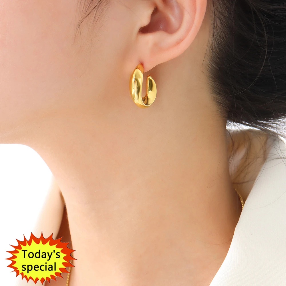 Wholesale High End Gold Plated Stainless Steel Hoop Earring Gold Costume Jewelry Gold Jewelry
Wholesale High End Gold Plated Stainless Steel Hoop Earring Gold Costume Jewelry Gold Jewelry