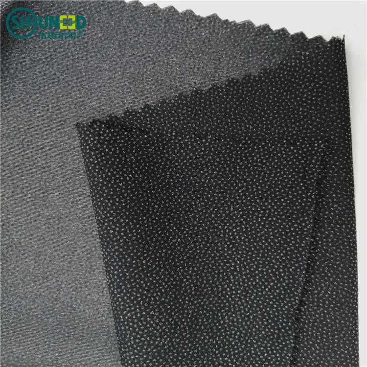 High Quality Double Side Coating Plain Woven Interlining Textile for Women's Chiffon Georgette Suit