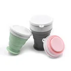 Cups Saucers Coffee Cup Travel Collapsible Silicone Coffee Cup Portable Foldable Picnic Mug Folding Camping Cup With Lid