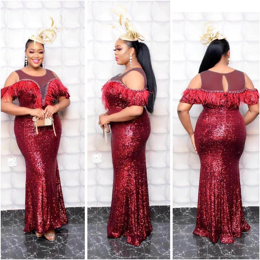 2021 trendy sexy feathers sequined Dress African Women Short Sleeve O-Neck Long maxi evening Dress Party Dress
2021 trendy sexy feathers sequined Dress African Women Short Sleeve O-Neck Long maxi evening Dress Party Dress