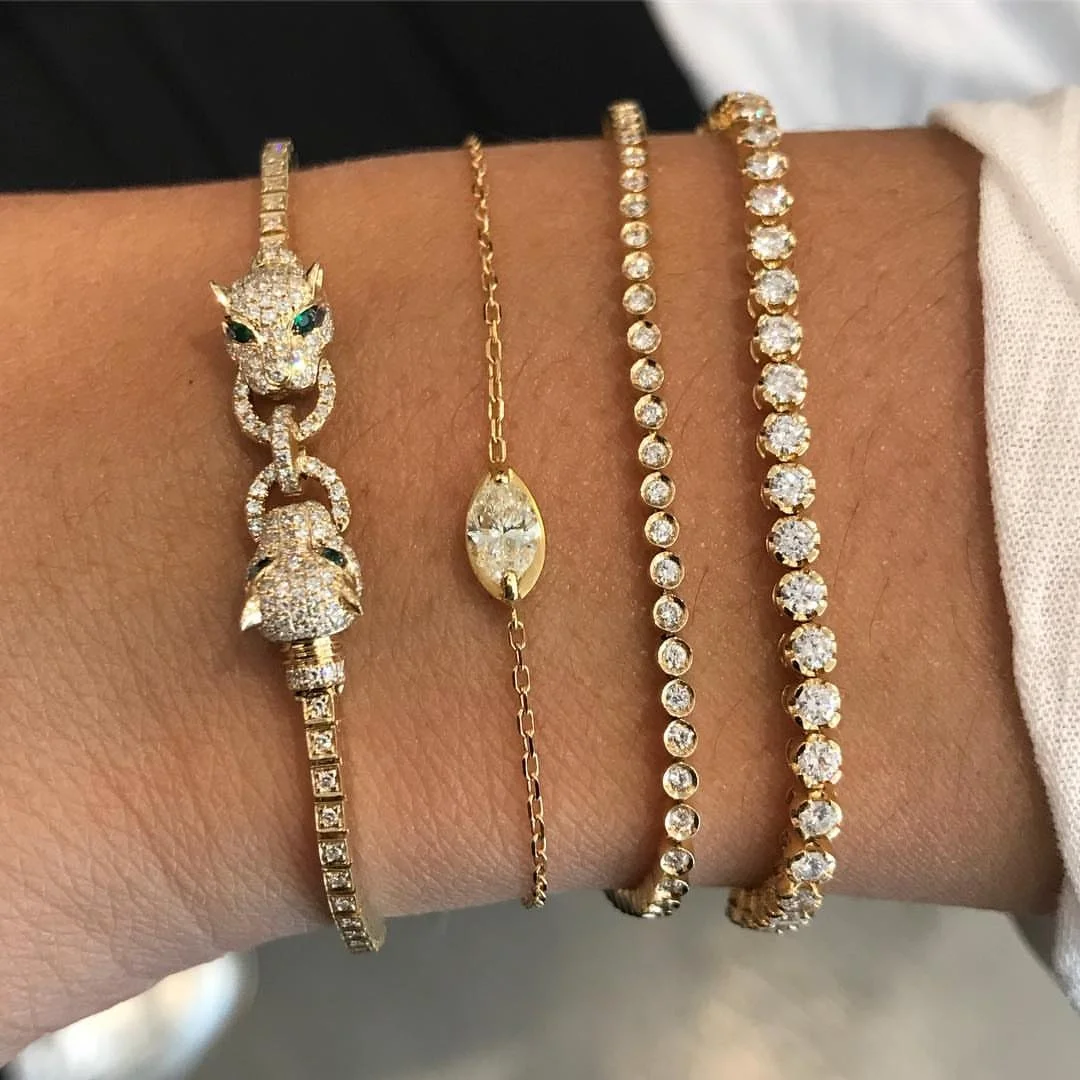 Fashion thin cz tennis adjustable chain leopard head women jewelry bracelet, Gold silver
Fashion thin cz tennis adjustable chain leopard head women jewelry bracelet, Gold silver