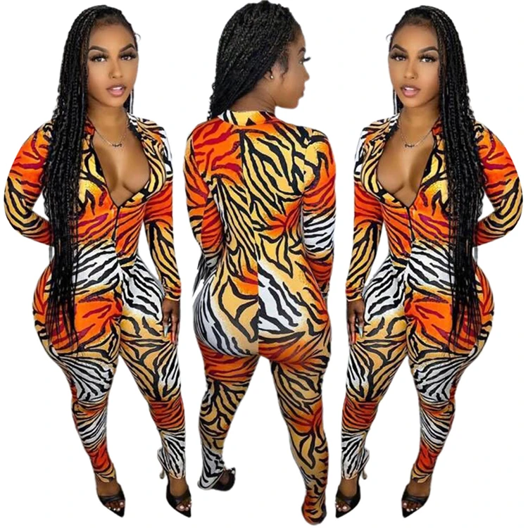 Amazon Sexy Long Sleeve Printed Tiger Zipper Jumpsuit Bodysuits Women One Piece Jumpsuits women rompers
Amazon Sexy Long Sleeve Printed Tiger Zipper Jumpsuit Bodysuits Women One Piece Jumpsuits women rompers