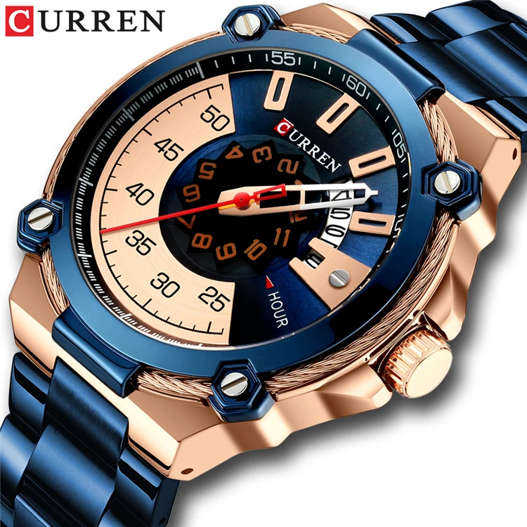 

CURREN 8345 Man Watch Big Sport Male Watch Luxury Military Watches Top Brand Luxury Men's Wristwatch Clock Relogio Masculino, Customized colors