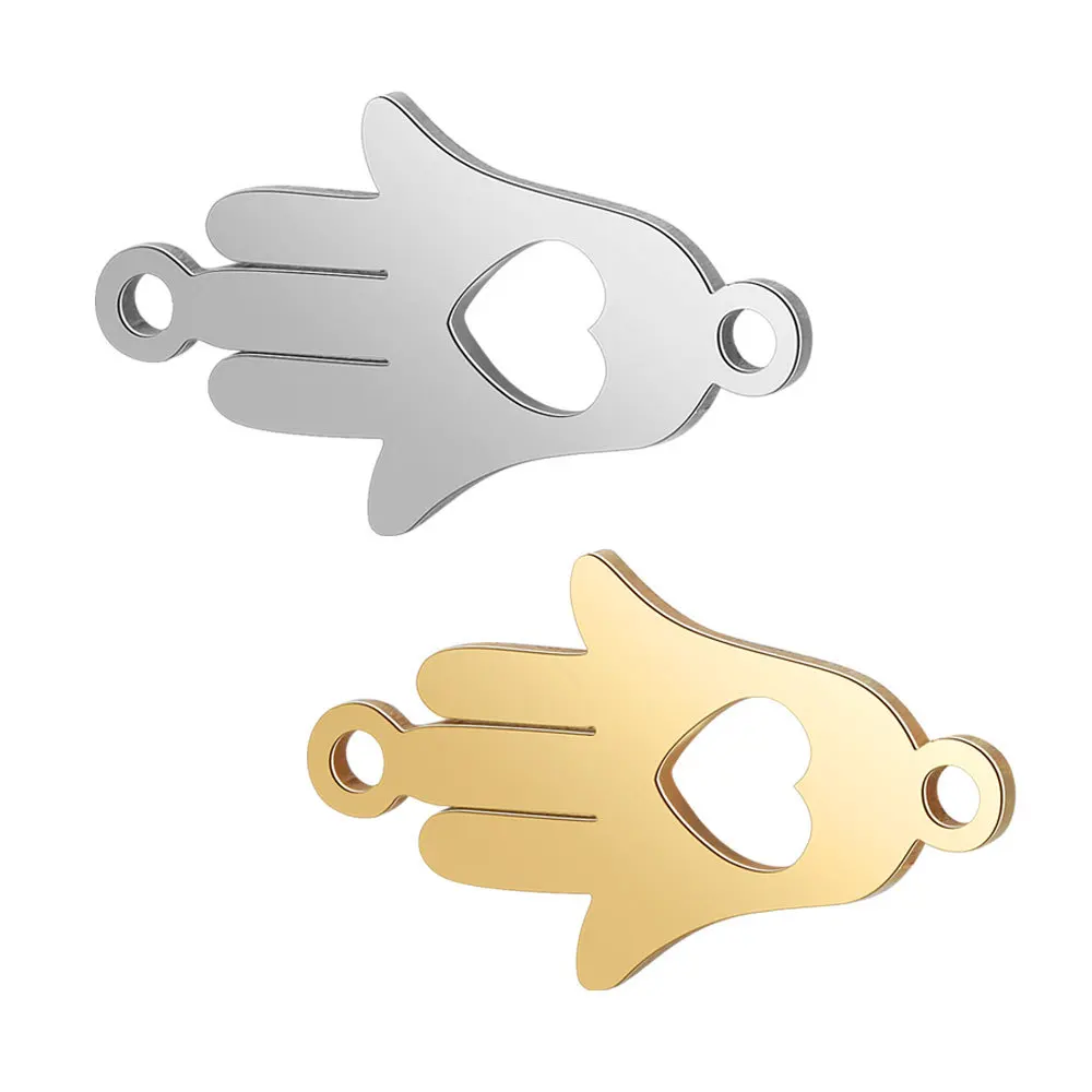 Stainless Steel Heart Hamsa Hand Connectors Charms Pendants T534 Wholesale DIY Jewelry Charm for Necklace Bracelet Making, Gold plated
Stainless Steel Heart Hamsa Hand Connectors Charms Pendants T534 Wholesale DIY Jewelry Charm for Necklace Bracelet Making, Gold plated