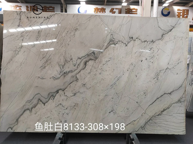 Luxury High Polished Calacatte Quartzite White Marble Slabs
