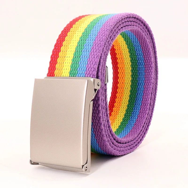 REWIN Rainbow Designer Canvas Belt 120cm Thick Nylon Polyester Stripe Fabric Belts for Men Women
REWIN Rainbow Designer Canvas Belt 120cm Thick Nylon Polyester Stripe Fabric Belts for Men Women