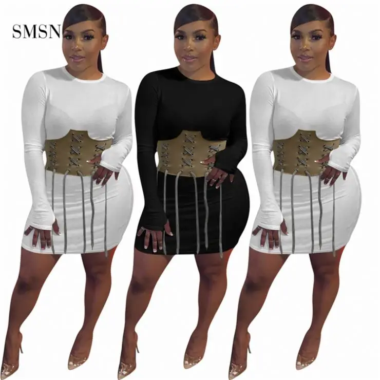 Fashionable Lace Up Dress Long Sleeve O Neck Women Casual Dress Splicing Waist Drawstring Bodycon Dress
Fashionable Lace Up Dress Long Sleeve O Neck Women Casual Dress Splicing Waist Drawstring Bodycon Dress