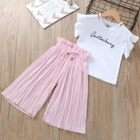 Summer 2019 Girls Clothing Sets Kids T-shirt +Wide Leg Pants Suits Children Short Sleeve Baby Girl Clothes
Summer 2019 Girls Clothing Sets Kids T-shirt +Wide Leg Pants Suits Children Short Sleeve Baby Girl Clothes