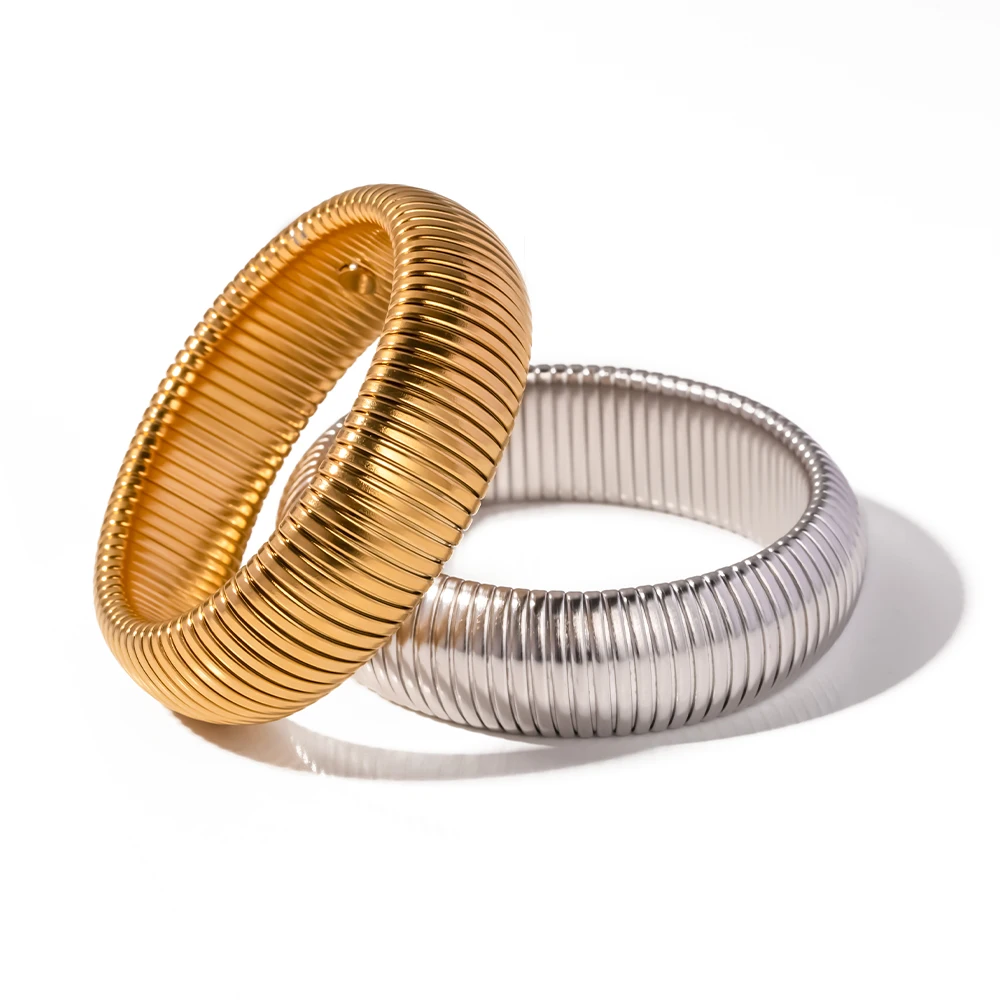 J&D Chunky Elastic Bracelet gold plated 18k Plated Stainless Steel Bracelet Acier Inoxydable For Women
J&D Chunky Elastic Bracelet gold plated 18k Plated Stainless Steel Bracelet Acier Inoxydable For Women
