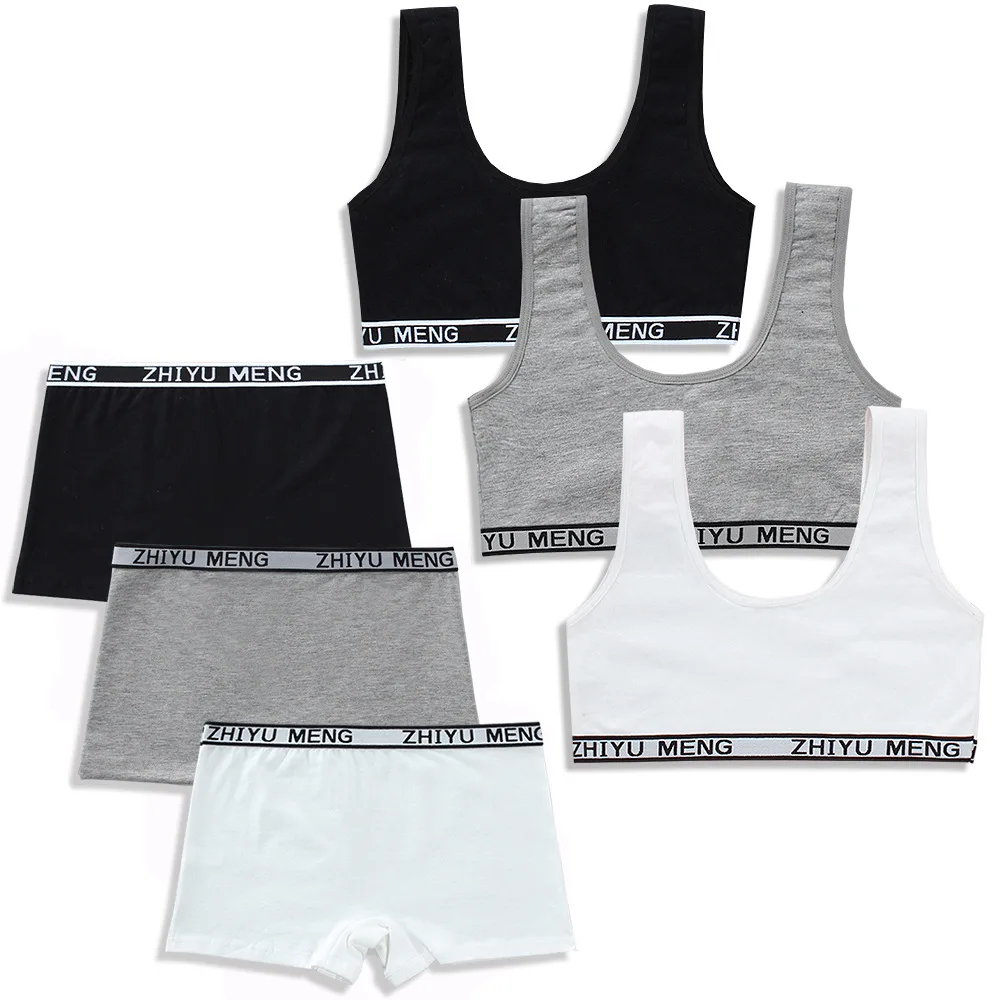 Teenage Cotton Sport Training brassiere kids bras set Teens boyshort bra underwear for girl, 5 colors
Teenage Cotton Sport Training brassiere kids bras set Teens boyshort bra underwear for girl, 5 colors