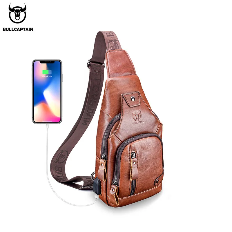 Bullcaptain Men's Leather Large Capacity Chest Bag Men's Shoulder Bag with USB Port Men's Chest Bag
Bullcaptain Men's Leather Large Capacity Chest Bag Men's Shoulder Bag with USB Port Men's Chest Bag