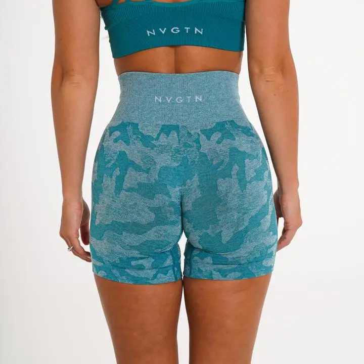 NVGTN Supplier yoga shorts New Arrival high waisted Sport Wear Fitness activewear wholesale Teal Camo Seamless Shorts, Customized color
NVGTN Supplier yoga shorts New Arrival high waisted Sport Wear Fitness activewear wholesale Teal Camo Seamless Shorts, Customized color