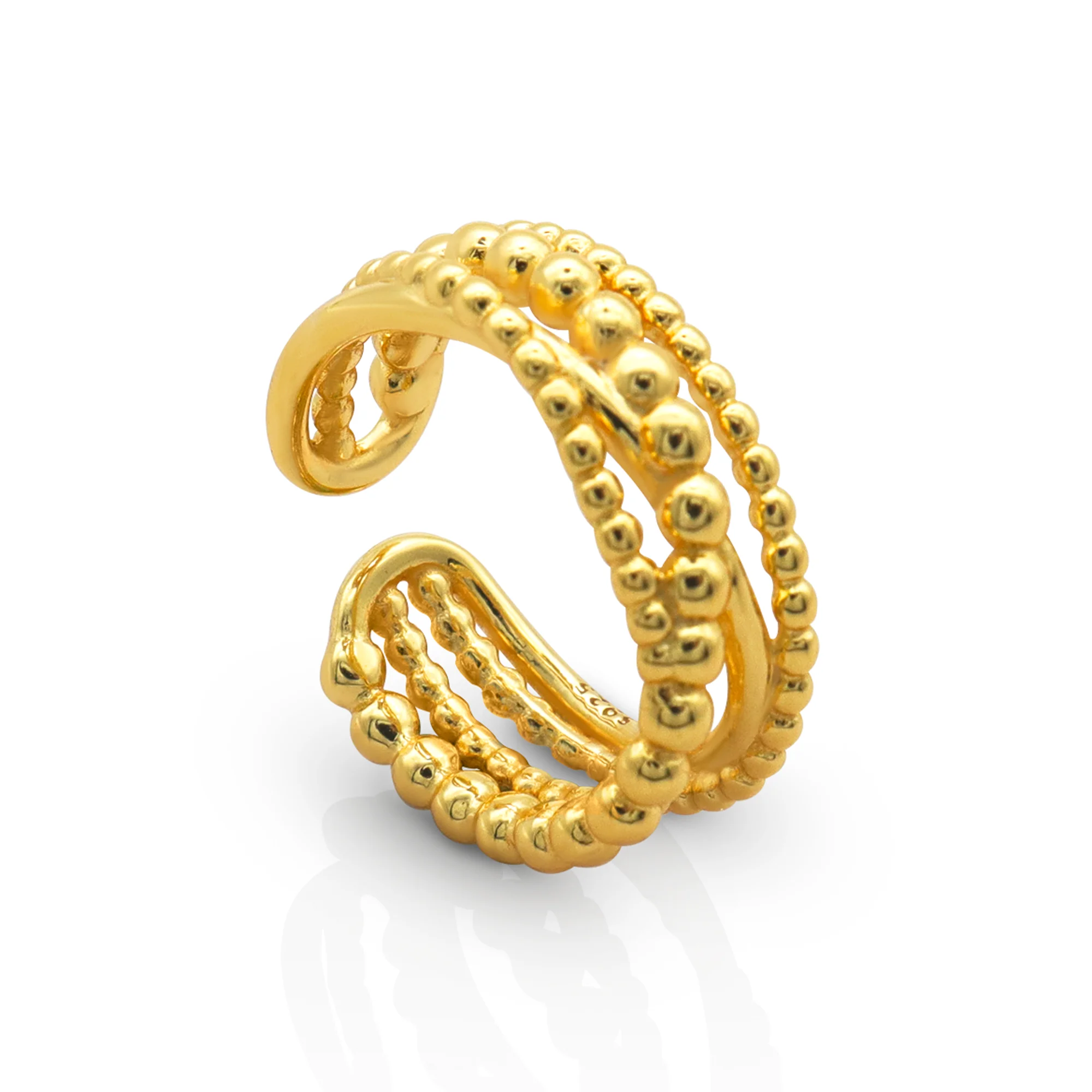 Chris April 925 sterling silver gold plated Cross-wound fashion beads rings jewelry for women
Chris April 925 sterling silver gold plated Cross-wound fashion beads rings jewelry for women